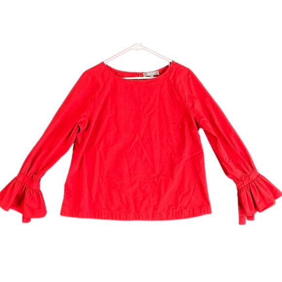 Marled Reunited Clothing Large Red Blouse Cotton Polyester Spandex - Picture 2 of 7